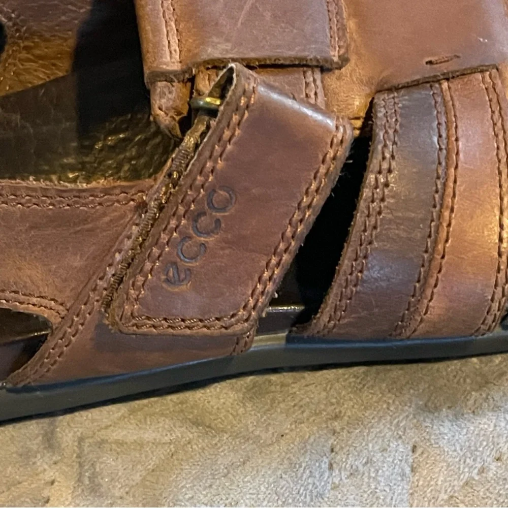 Ecco sandals mens size 45 U.S. 11-11.5‎ pre-owned condition brown